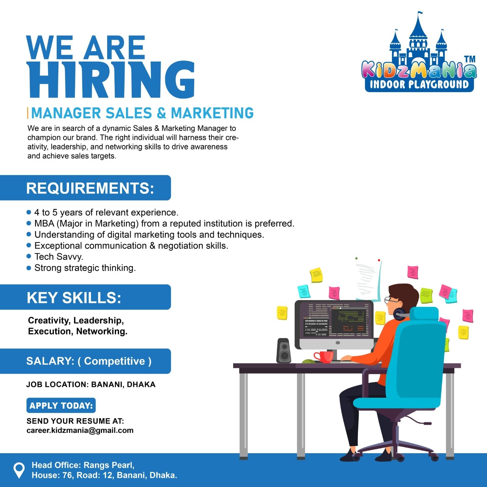 Manager Sales & Marketing — KiDzMania Indoor Playground